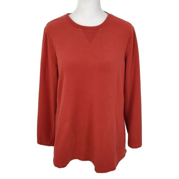 D&Co. Active Terry Tunic in Spice Red Size XS Petite Red Sweatshirt Pullover - Picture 1 of 8